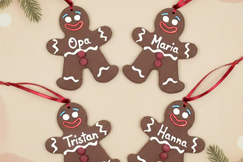 Gingerbread Man Ornament from Chocolate Clay: Make It Personalized