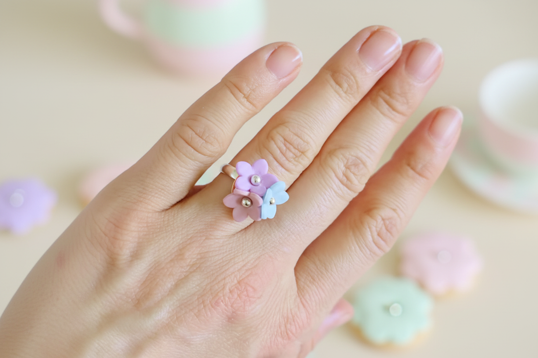 Daisy Ring aus lufttrocknender Modelliermasse – Schritt-für-Schritt Anleitung