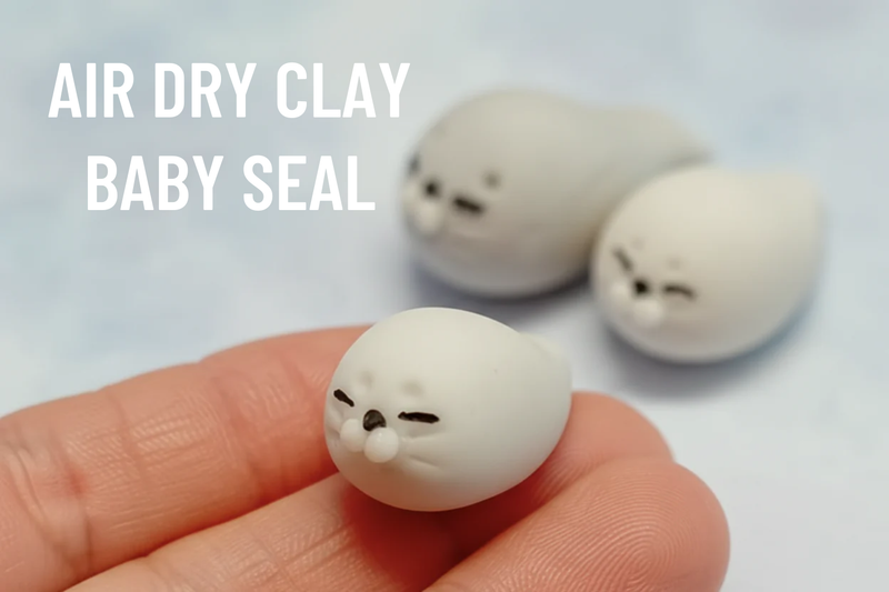 Kawaii Robbe basteln – Wagashi-Stil aus Resin Clay & Foam Clay