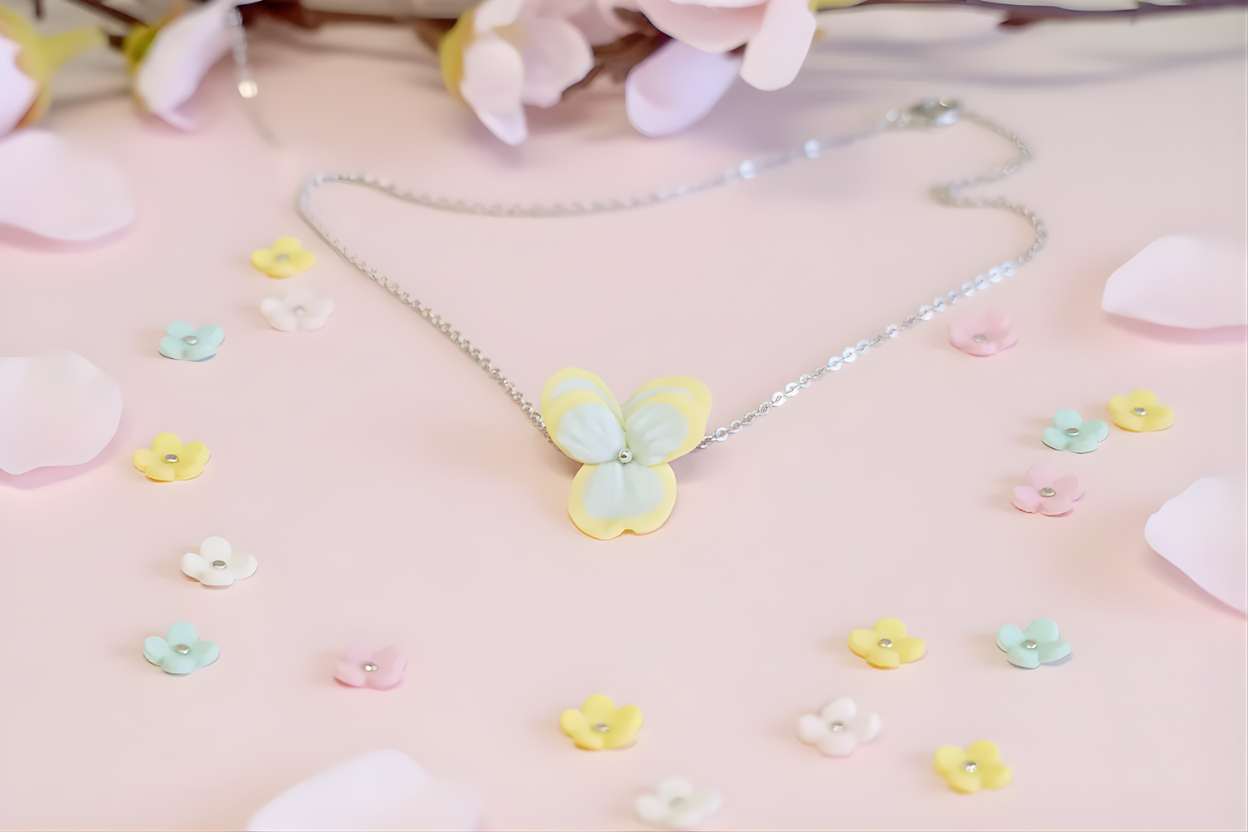 Stiefmütterchen-Anhänger aus Resin Clay basteln