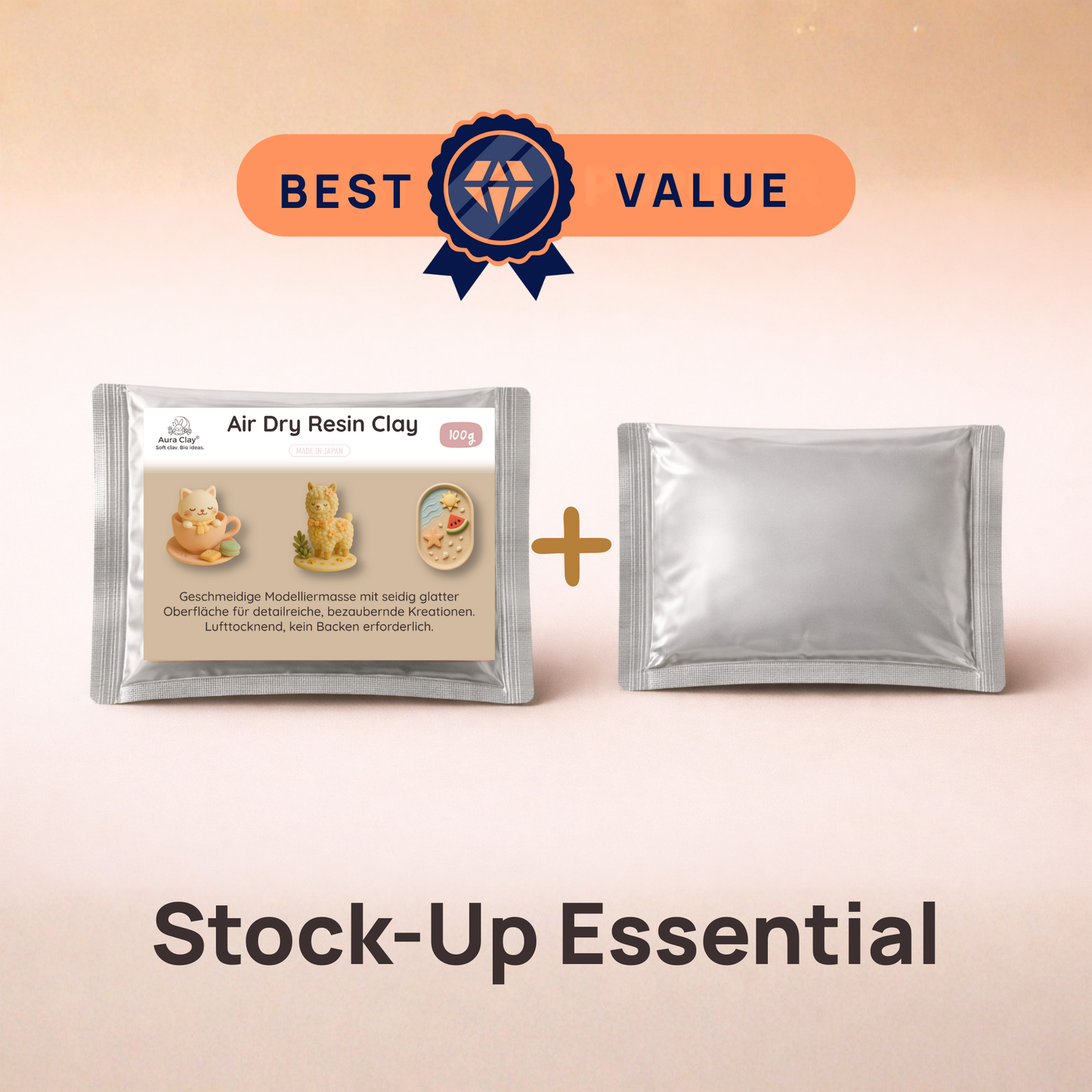 Aura Clay Resin Clay Value Pack - 200g + 50g bonus air dry clay bundle