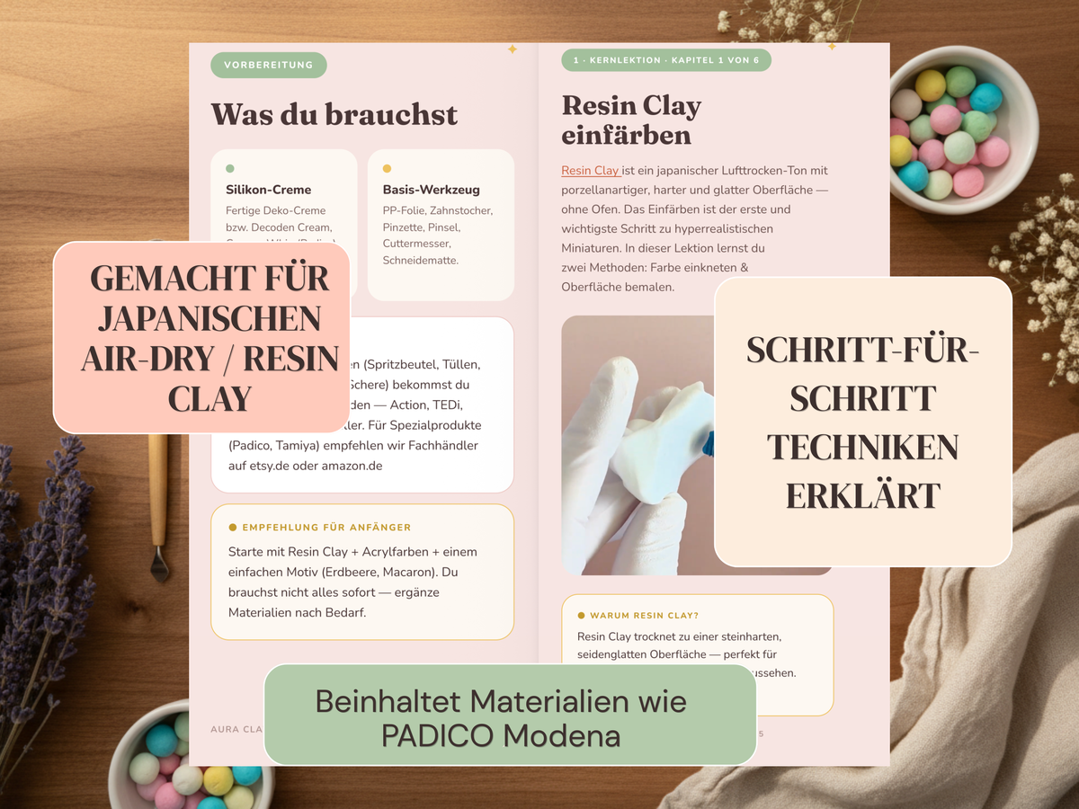 From Clay to Kawaii – Der Einsteiger-Guide für realistische Miniatur-Food-Art mit japanischem Lufttrocken-Ton (eBook)