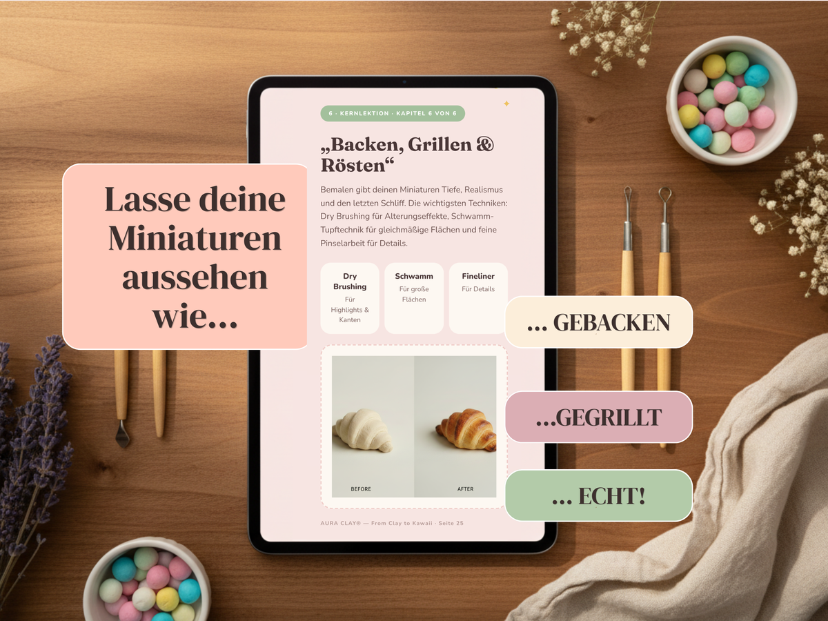 From Clay to Kawaii – Der Einsteiger-Guide für realistische Miniatur-Food-Art mit japanischem Lufttrocken-Ton (eBook)