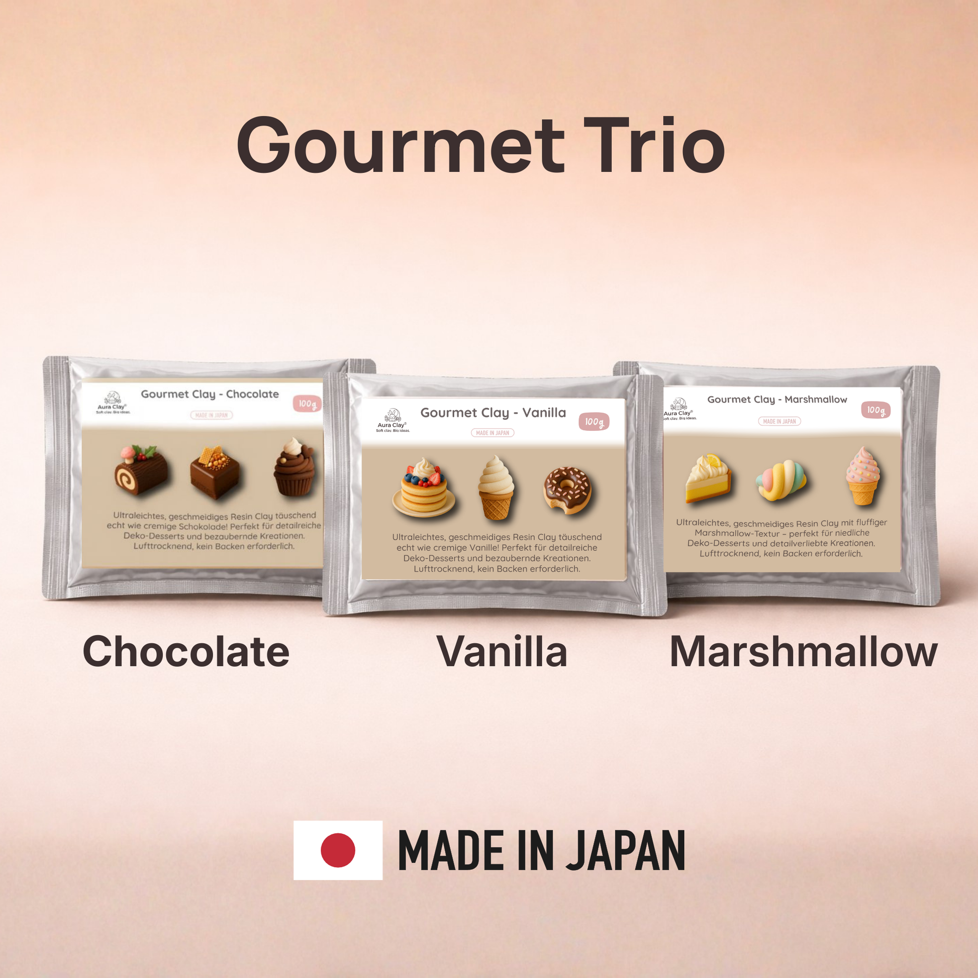 Aura Clay Gourmet Trio Bundle - premium air dry clay starter kit