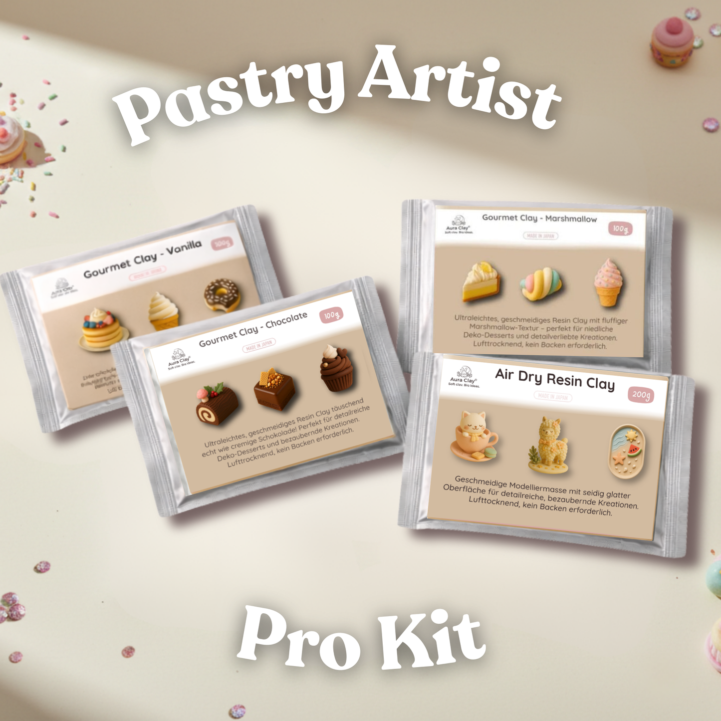 Aura Clay Pastry Artist Pro Kit Air Dry Clay Bundle 